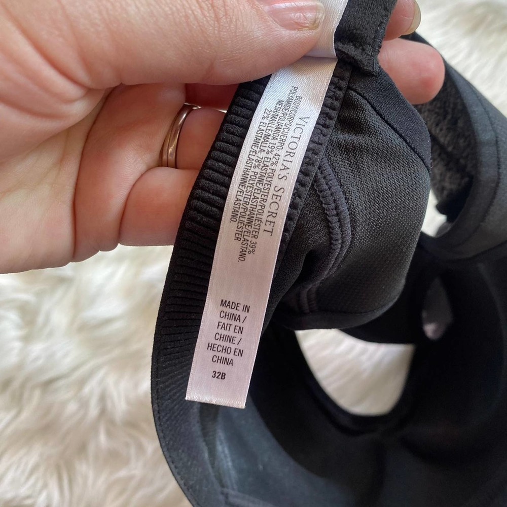 Victoria Secret VSX Sport Sports Bra 32B pullover heathered gray criss cross - Picture 5 of 5